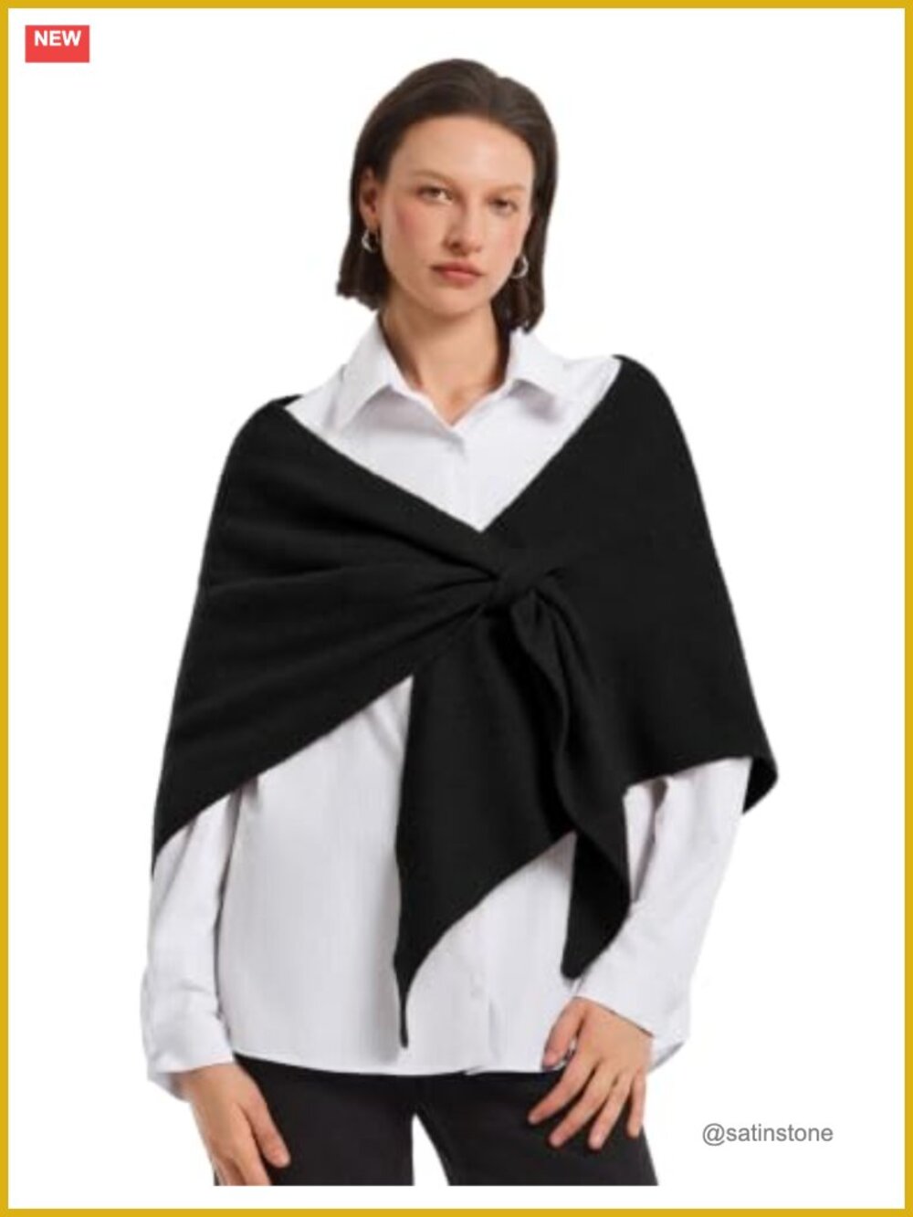 Women's Fleece Triangle Scarf Shawl Wrap Poncho Sweater Pashmina